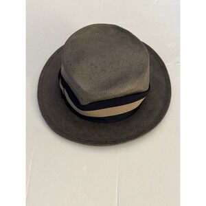 Goorin Bros Men's Medium Brown Shantung Straw Vintage Style Pork Pie Hat